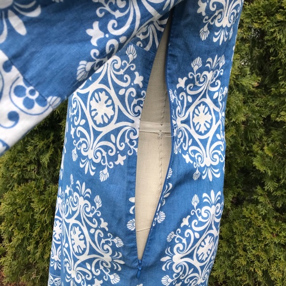 Ann Taylor Blue & White Floral Short Cotton Dress - Picture 5 of 6